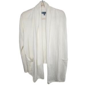 Title Nine Womens Open Merino Wool Sweater Cardigan Size S Classic Minimalist